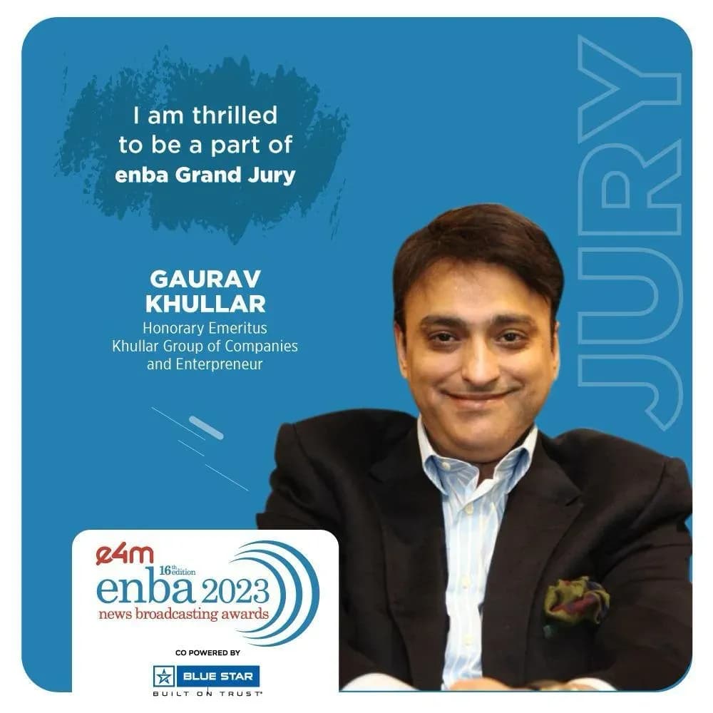 Gaurav Khullar announced as enba 2023 Grand Jury member