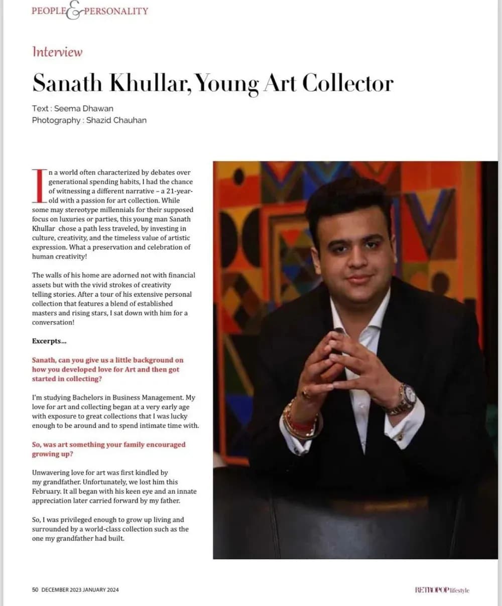 Retropop Lifestyle magazine feature on Sanath Khullar